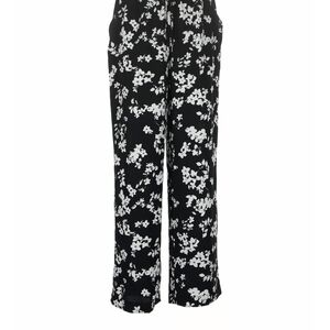 Simply Vera Vera Wang Black Floral Wide-Leg Pants